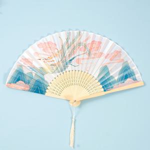 TEMU 여성용 휴대용 접이식 팬, 춤, 생일, 카니발, 크리스마스 선물에 적합한 4가지 색상의 여름 레트로 접이식 팬