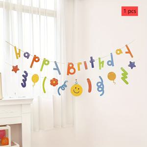 TEMU 1개 생일 가랜드, 파티 장식용 컬러풀 특별 디자인, 실내 또는 정원용 창의적인 롤업 장식품, 47인치 길이