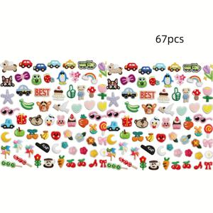 TEMU 귀여운 자수 및 만화 패턴이 있는 67개 혼합 아이언온 패치 세트, 의류/재킷/배낭용, 탑/모자/청바지 DIY 수선/자수 패치, 여성용 노벨티 액세서리