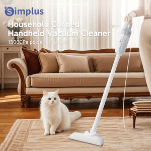 TEMU Simplus 15KPA 초경량 유선 진공 청소기, 4m 유선, 손쉽게 한 손으로 작동, 다양한 실내 및 실외 청소 시나리오에 적합한 2개의 브러시 헤드가 장착되어 있습니다. 다양한 요구를 충족하고, 유럽 플러그가 있습니다.