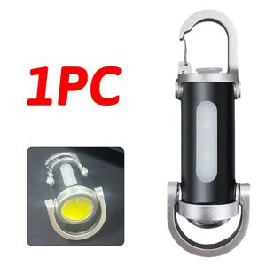 TEMU 1pc LED USB 충전식 미니 키체인 라이트, 잠금 버클 디자인 플래시 라이트, 밝은 COB 야간 독서 램프, 캠핑용 휴대용 후크가 있는 다기능 비상 랜턴|캠핑랜턴