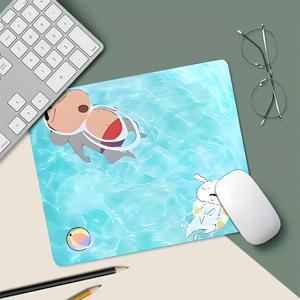 TEMU 카툰 애니메이션 수영장 소년 미끄럼 방지 바닥 패드, 생동감 넘치는 수중 장면 디자인, 휴대용 & 내구성 데스크 매트 - 25x30cm/9.84x11.81인치, 사무실 및 게이밍용 마우스패드, 해양 테마, 유쾌한 일러스트레이션, 부드러운 표면