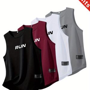 TEMU 남성용 4pcs 퀵드라이 운동 탱크탑 - 러닝, 웨이트리프팅, 헬스용 통기성 티셔츠 (세탁기 사용 가능) - 블랙/화이트 민소매 근육 티, 기하학 패턴 디자인, 스포티한 룩, 내구성 강한 피트니스 의류, 캐주얼 액티브웨어, 퍼포먼스 웨어, 활동적인 라이프스타일을 위한 이상적인 선물