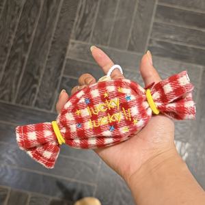 TEMU 캔디 모양 럭키 참 파우치 - 연두색 별무늬 메이크업 & 이어폰 케이스, 핑크 리본 보우 포함, 세탁 가능한 여성 액세서리 정리함, 코인 퍼스 액세서리, 캔디 테마 디자인, 오일 에지 마감