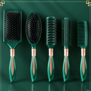 TEMU 5pcs 헤어 콤 세트: 에어 쿠션 빗, 스트레이트닝 브러시, 컬링 브러시, 정전기 방지 및 두피 마사지 기능 여성용 빗
