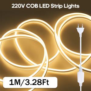 TEMU 1m/3, 28ft COB LED 스트립 라이트, 288개의 LED/LED 라이트 스트립, 따뜻한 화이트 라이트, 주방, 홈 룸 장식용 실내 조명 스트립, 결혼식, 크리스마스, 할로윈, 생일, 파티 장식에 적합