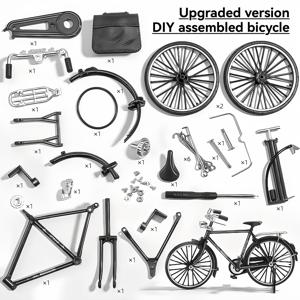 TEMU DIY 자전거 모델 키트 - 52개 합금 미니어처 자전거 세트로 인струк션에 따라 조립 가능, 공예 기술을 통해 청소년과 성인을 교육하기에 완벽하며, 열정가 및 수집가를 위한 이상적인 선물입니다