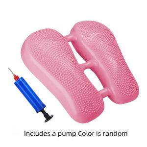 TEMU 1개 발 마사지 기능이 있는 팽창식 스텝퍼 - PVC 소재, 요가용 밸런스 트레이너, 코어 및 다리 강화 훈련, 공기 펌프 포함, 무작위 색상, 기계 제어, 비접이식, 42cm 이하 폭, 요가 액세서리|인체공학적 디자인|PVC 구조, 요가 액세서리, 배터리 없음