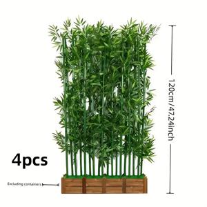 TEMU 120cm 인공 대나무 식물 - 풍성한 잎이 있는 리얼리스틱 그린 인조 대나무, 내구성 있는 플라스틱, 유지보수 필요 없음, 집, 사무실, 정원, 결혼식, 크리스마스, 발렌타인데이, 집들이, 공원 장식, 호텔 녹지, 거실 분리벽, 야외 및 실내 사용에 적합, 대나무 장식, 크리스마스에 가장 좋음, 추수감사절에 완벽함