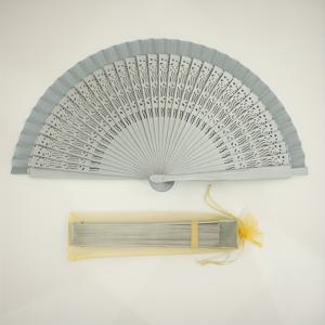 TEMU 은빛 핸드메이드 페인팅 나무 접이식 부채 + 오간자 파우치, 댄스 장식, 웨딩, 파티 선물 및 기념품으로 완벽