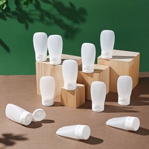 TEMU 10팩 30ml 부채형 누수 방지 리필 가능 스퀴즈 튜브 - 화이트 투명 매트 플립탑 여행용 컨테이너, & DIY 코스메틱 | 재사용 가능한 컴팩트 스택 디자인, 밀폐 실링, 휴대용 보관, 모던 에스테틱, 스크래치 방지 소재, 내구성 있는 패키징, 세련된 디자인