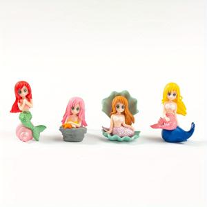 TEMU 4개 DIY 수조 및 어항 조경 인어 장식, 조개 모양 미니 인어 홈 데스크탑 소품