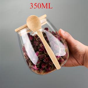 TEMU 1세트 뚜껑 포함 - 다용도 대용량 밀폐 유리 보관 용기 (커피, 설탕, 차, 소금, 향신료용) | 홈, 레스토랑 & 푸드 트럭을 위한 이상적인 주방 정리함 | 독립 기념일, 휴일, 생일, 아버지의 날, 어머니의 날 선물로 완벽한 선택