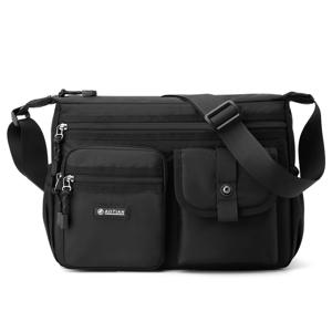 TEMU 남성용 대용량 옥스포드 크로스바디 백 - 조절 가능한 스트랩, 다중 컴파트먼트, 내구성 및 스타일리시한 비즈니스, 여행 및 캐주얼 아웃팅용, 여행 백, 안전한 지퍼 잠금|여행용크로스백