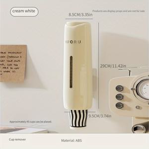 TEMU 드릴 없이 설치 가능한 벽걸이 컵 홀더 - 대용량 공간 절약형 컵 디스펜서, 크림색 - 가정, 사무실, 주방, 욕실용 종이컵 호환 가능 - 쉬운 설치, 욕실 정리함
