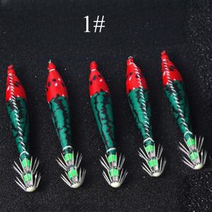 TEMU 5개 AVLCOAKY 야광 오징어 지그 후크 - 다색, 야간 낚시용 날카로운 후크가 있는 야광 낚시 미끼, ABS 소재, 바닷물 및 민물에 이상적, 야간 낚시 미끼|발광 미끼|내구성 있는 낚시 장비, 낚시 후크