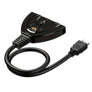 TEMU 3개의 입력과 1개의 출력을 가진 4K HDTV 스플리터, 피글테일 HDTV 케이블이 포함된 3포트 HDTV 스위치 선택기, 풀 HDTV 4K 1080P 3D 플레이어를 지원하며, Fire Stick, HDTV, PS4 게임 콘솔, 및 PC와 호환됩니다.