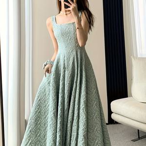 TEMU 그레이트 스퀘어 넥 A 라인 드레스 - 레드 플로럴 프린트, 슬리브리스, 플레어 스커트, 봄/여름에 완벽한, 성인 여성 패션, 우아한 의상|플로럴 프린트 드레스|스퀘어 넥라인
