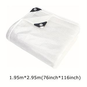 TEMU 1pc 내구성 있는 투명 비닐 타프, 중장비 투명 PE 방수 커버, 녹색하우스, 차고, 파티오, 야외 쉼터용 UV 보호 이중면 타프, 알루미늄 그롬메트가 있는 플라스틱 필름