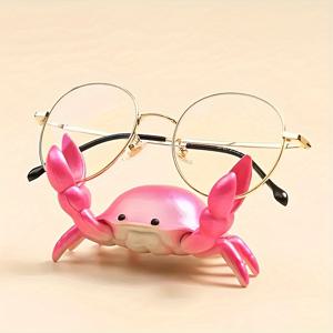 TEMU 1pc, Vibrant Red Crab-Shaped Desk Organizer with Glasses Design, | |