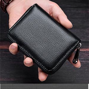 TEMU COFIT 남성 카드 케이스, 지퍼 코인 컴파트먼트 - 세련된 블랙 월렛 디자인, 쉽게 여행할 수 있는 접이식, 카드 및 필수품을 정리하는 이상적인 여행용 월렛 | 카드 홀더 케이스 | 지퍼 클로저|명함지갑