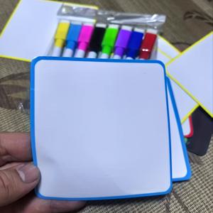 TEMU 30개 재사용 가능한 자석 스티키 노트, 4x4인치 - 개학 필수품 - 화이트보드, 냉장고 및 수납 캐비닛용 마커가 있는 드라이 이레이즈 라벨 - 사무실, 교실 정리 및 가정 알림에 완벽한 선택, 오피스 메모, 플러스 8가지 컬러 워터 펜