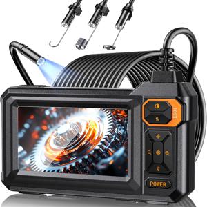 TEMU AntCctv 4.3인치 IPS 스크린 산업용 보어스코프 카메라, 8개의 LED 조명, 1080P HD 검사, 1800mAh 충전식 배터리, 5m/196.85인치 반경성 배수구 검사기, USB 충전, 최대 36V 전압, 내구성 있는 ABS 소재, 가정 및 전문가용 쿨 가젯, 홈 인스펙션, 세련된 디자인, 고품질 시각