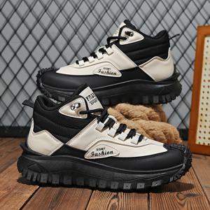 TEMU 남성용 아웃도어 하이킹 신발 - 통기성 PU 상단, 내구성 있는 PVC 밑창, 트레킹 및 캠핑용 미끄럼 방지 밑창, 사계절용 레이스업 디자인