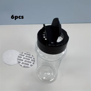 TEMU 6/12개, 3.5oz 누수 방지 양념통 블랙 스크류 뚜껑 포함, 휴대용 투명 향신료 보관 용기, 후추·고춧가루·소금 정리함, 주방 정리 및 보관용품