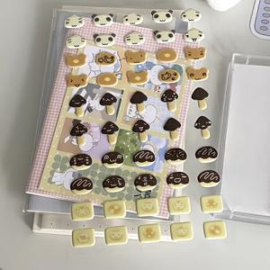 TEMU 1개 귀여운 버블 3D 스티커 - 버섯 판다 빵 패턴 미니 DIY 장식, 재사용 가능한 반짝이 마감 플라스틱 스티커, 매트 마감, 스크랩북킹, 저널, 플래너 및 홈 데코용 불규칙한 모양, 스크랩북 액세서리, 기발한 디자인, 내구성 있는 접착제, 재미있는 디자인이 있는 고품질 인쇄, 저널 장식, 장식 데칼, 저널 애호가를 위한