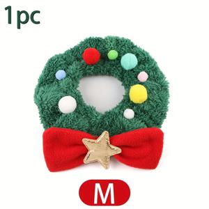 TEMU 1PC 고양이 목걸이 강아지 크리스마스 스카프 보우타이 귀여운 사진 액세서리 테디 비숑 포메라니안 모든 고양이용 스카프 펫 스카프 턱받이 머리 커버 고양이 장식 액세서리 랜덤 색상