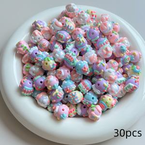 TEMU 스위트비즈 30//200개 16mm 수작업 혼합 색상 고강도 아크릴 비즈, 다색 심장 딸기 사과 케이크 물방울 토끼 및 꽃 무늬, DIY 쥬얼리 만들기 비즈 키트 팔찌, 귀걸이, 목걸이, 키체인
