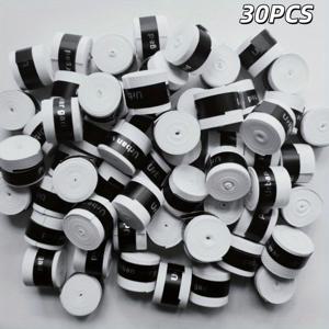TEMU 30pcs 통기성/안티슬립 PU 그립 테이프 - 빠른 건조, 편안한 테니스, 배드민턴, 스쿼시, 라켓 그립, 내구성 있는 스포츠 핸들 랩 - 화이트