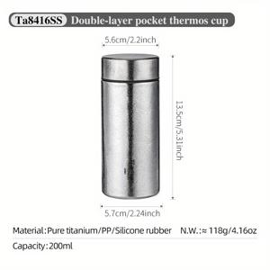 TEMU 1pc Tiartisan 200ml 미니 절연 병, 야외 캠핑 아이스 플라워 표면 이중 레이어 포켓 열 컵, 누출 방지 밀봉 경량 휴대용 내구성 있는 음료 용기 배낭 하이킹용