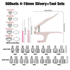 TEMU 100/500개 5색 메탈 아이렛 및 그로멧 설치 키트, 핸드 프레스 플라이어 포함, DIY 공예, 가죽 작업 및 의류 프로젝트용 다양한 사이즈 - 펀치 몰드, 와셔 및 설치 도구 포함, 공예 액세서리|다용도 공예 키트|내구성 있는 메탈 부품, Hamoshop