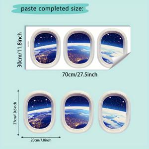 TEMU 1pc 꿈 같은 별이 빛나는 하늘 창문 벽 스티커 - 눈이 덮인 산과 별이 빛나는 하늘, 자체 접착제로 가정, 사무실, 포ーチ 장식, 혼합 색상, 설치가 쉬움, 포ーチ 장식 | 꿈 같은 하늘 디자인 | Easyinstall 스티커, 별 스티커 벽 장식