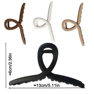 TEMU 4pcs 매트 핏 크로스 모양 초대형 헤어 클립 (13cm/5.11in) - 뒷머리 업도 및 두꺼운 헤어를 위한 스타일링 헤어핀 - 샤크 클립, 안전한 유지, 잔여물 없음, 내구성 및 사용하기 쉬움, 업도 헤어 클립, 업도 헤어 액세서리, 샤크 클립 디자인, 잔여물 없음 헤어핀