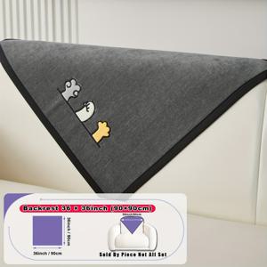 TEMU 1pc 행운의 고양이 발 소파 쿠션 - 두꺼운 셰닐 직물, 부드러운 만화 자수, 미끄럼 방지 애완 동물 친화적인 미끄럼 방지 소파 보호대, 모든 계절의 가구 커버, 거실, 침실, 사무실 장식, 현대 가정 장식, 부드러운 소파 액세서리, 장식 자수, 미끄럼 방지 소파 커버|쿠션커버|3인용쇼파