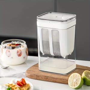TEMU 1개 1100ml 수제 DIY 요거트 만들기 304 스테인리스 스틸 필터 - 초미세 메쉬, 홈메이드 그리스 요거트용 크레이서, 가정 및 레스토랑 사용에 이상적, 배터리 필요 없음, 요거트 만들기 기계