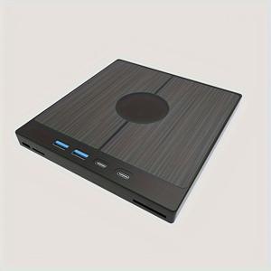 TEMU 외부 CD DVD 드라이브 7in 1, USB 3.0 타입-C 광학 외장 CD/DVD 버너 및 SD/TF 카드 리더기 포함, 2개의 USB 3.0 및 2개의 타입 C 포트, 노트북 맥용 DVD/CD-ROM 광학 디스크 플레이어/라이터, 11/10/8/7, 리눅스, 맥OS 호환|CD플레이어