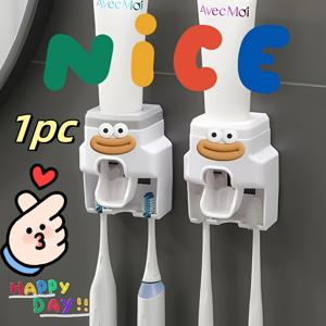 TEMU 1팩 칫솔 2개와 치약 1통용 자동 펌프 디스펜서 홀더 - 배수대가 있는 궁극의 치과 관리 도구