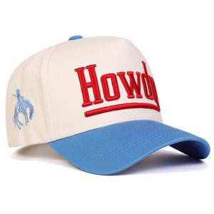 TEMU 1팩 남성용 HOWDY 야구 모자 조절 가능한 경량 폴리에스터 캐주얼 아웃도어 모자, 실루엣 & 대담한 글씨체 - 봄/, 해변, 하이킹용 멀티컬러 옵션, 스프링 헤드웨어, 스타일리시 헤드기어, 편안한 착용감, 손세탁 가능, 스포츠 애호가를 위한 액세서리|등산모자
