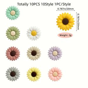 TEMU 10개/30개 데이지 실리콘 포컬 비즈 DIY 핸드메이드 가방 체인, 폰 스트랩, 팔찌 목걸이 키체인 액세서리 장식용품