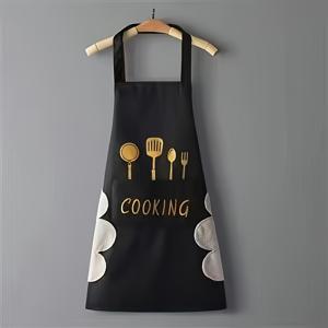 TEMU 폴리에스터 주방 앞치마: 심플한 스타일, 방수, 내유성, 28인치/71cm, 패션 가사 주방 가정 작업복, 주방 용품