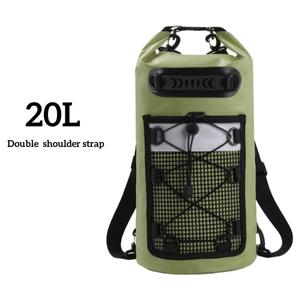 TEMU 10L/20L/30L 고품질 드라이 백팩, 젖은 물 분리 포켓 및 메쉬 포켓 포함 - 내구성 있는 소재, 조절 가능한 어깨끈으로 해변, 카약, 보트 타기, 수영, 서핑 야외 스포츠용 (노랑색), 비치 기어 캐리어 | 안전한 롤탑 클로저 | 견고한 구조의 비치백|방수가방