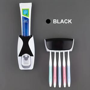 TEMU 벽걸이형 자동 치약 디스펜서 및 치실 홀더, 5개의 치실을 수용, 전원 필요 없음, 내구성 있는 플라스틱, 욕실 정리에 이상적, 욕실용 치실 홀더