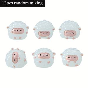 TEMU 12pcs 빛나는 밤에 양 인형 - 자동차 대시보드, 책상, TV 모니터용 레진 미니어처 수집품 | 다용도 실내/실외 장식 | 세부적인 공예 기술, 모든 계절에 이상적, 실내 장식 | 우아한 디자인 | 세부적인 공예 기술, 미니어처 장식