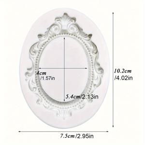 TEMU 1개 유럽 빈티지 오벌 프레임 실리콘 몰드 - 비누, 캔들, 레진 공예용 고품질 재사용 가능 DIY 도구, 섬세한 꽃 조각 장식, 홈 데코 & 수제 장식품, 우아한 디자인의 세부 조각, 캔들 제작을 위한 실리콘 몰드