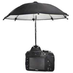 TEMU 1개 DSLR 카메라 우산 - 햇빛 및 비 보호 기능, 카메라 마운트 홀 포함, 튼튼한 PU 소재 제작 (DSLR/비디오 레코더용) - 스튜디오, 야외, 여행 촬영을 위한 전문가용 사진 장비 쉐우터, 대부분의 카메라 호환, 다기능 디자인, 쉬운 설치, 내구성 폴리우레탄