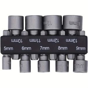 TEMU 6mm 육각 소켓 드라이버 및 너트 드라이버 세트, 5mm-13mm - 크롬 바나듐 스틸 홈 DIY용, 수동 작동, 전기 필요 없음, 육각 소켓 디자인|내구성 있는 구조, 드라이버 세트